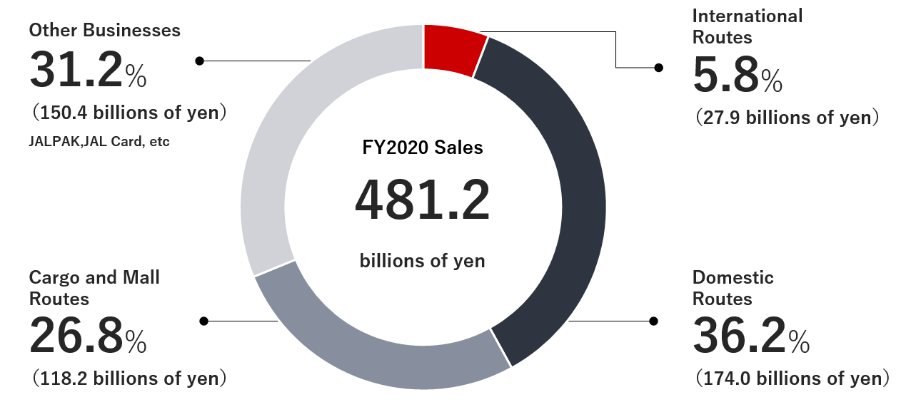 Pie chart showing the FY2024 revenue of each business domain