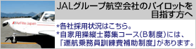 JAL�O���[�v�q���Ђ̃p�C���b�g��ڎw�����ց@*�e�Ѝ̗p�󋵂͂�����B*���Ɨp���c�m��W�R�[�X�iB���x�j��ΏۂƂ����u�^�q�斱���P����⏕���x�v���ł��܂����B