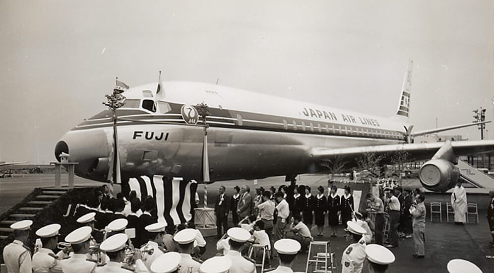 日本航空 安全のしおり 1960年代 DC-8C 富士号 国際線 JAL's History1960's | About Us | JAPAN AIRLINES Corporate Information