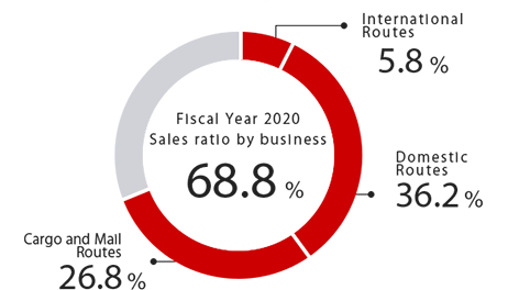 Graph showing FY2019 sales ratio by business