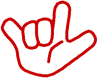 Photo: "I LOVE YOU", "Airplane" The mark corresponds to the JAL sign language that includes the meaning of "J A L"