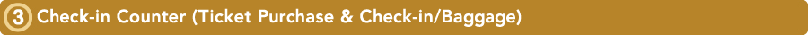 (3) Check-in Counter (Ticket Purchase & Check-in/Baggage)