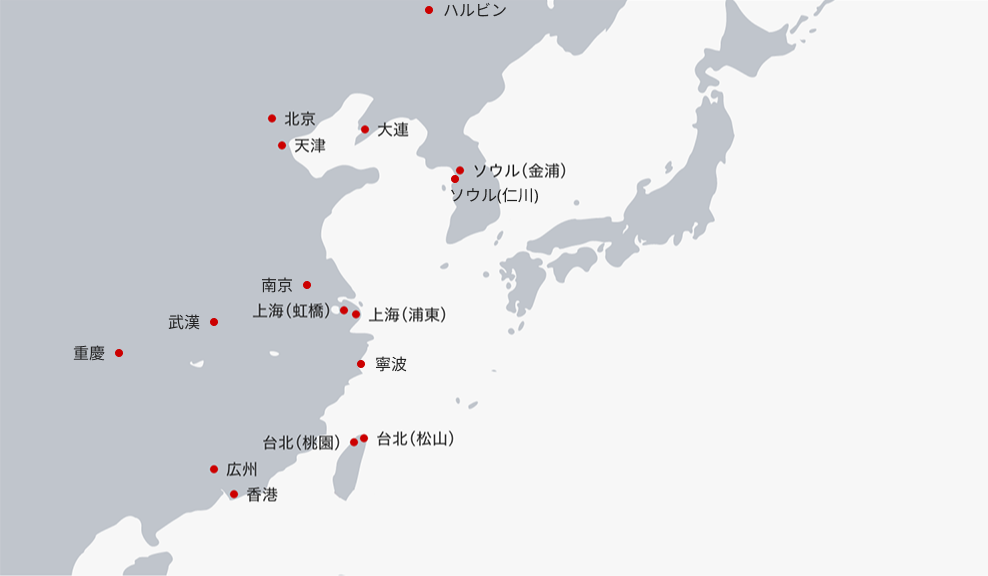 東アジアの地図