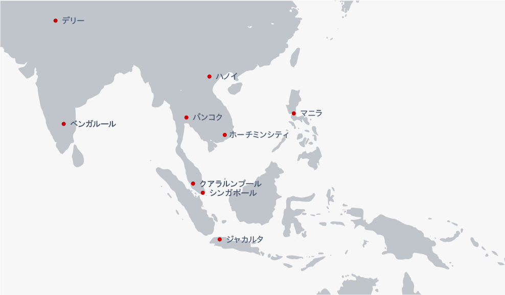 東南アジア・インドの地図