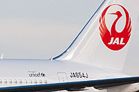 写真：ユニセフロゴの機体塗装