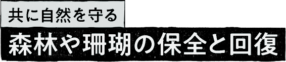 共に自然を守る 森林や珊瑚の保全と回復
