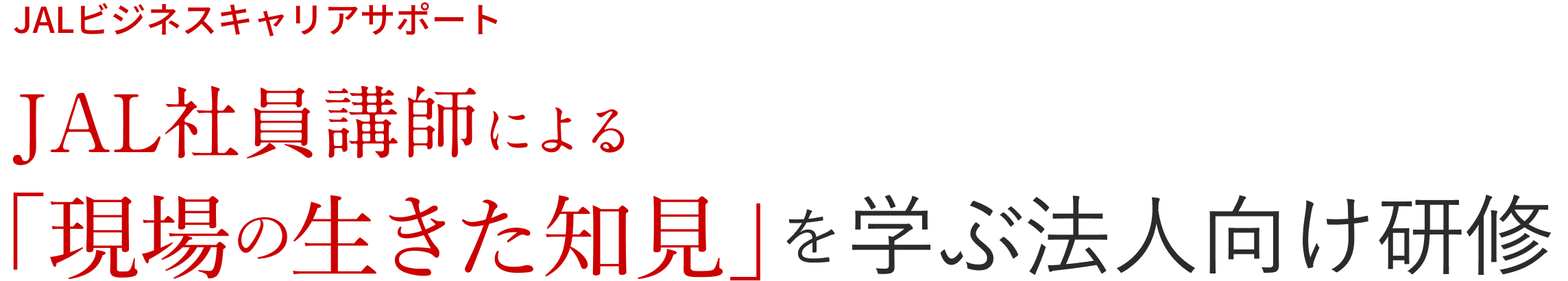 JALキャリアサポート/JAL社員講師による「現場の生きた知見」を学ぶ