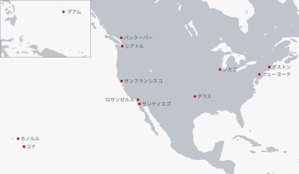 アメリカ・カナダ・ハワイの地図