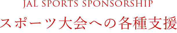 JAL SPORTS SPONSORSHIP スポーツ大会への各種支援