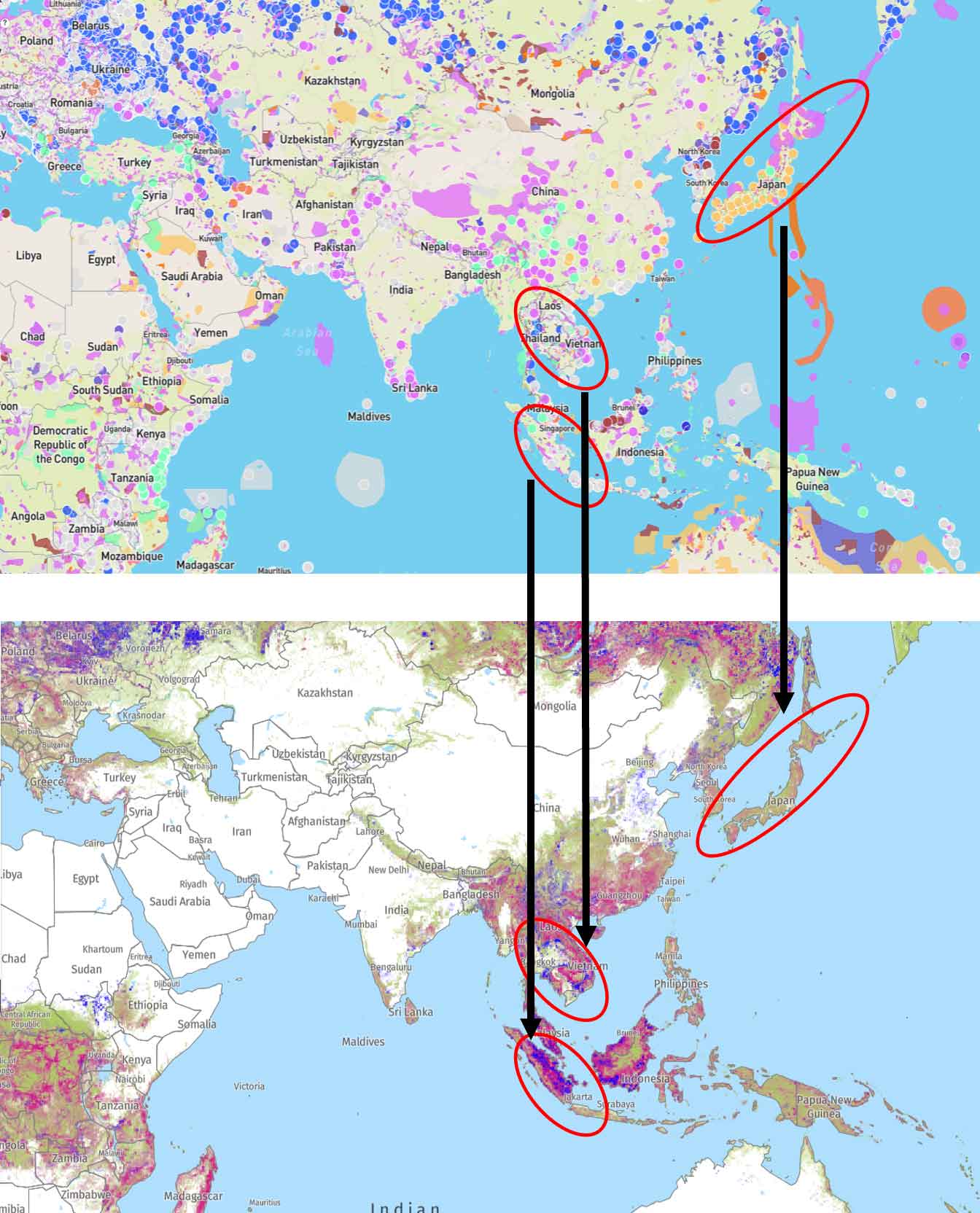優先地域の地図