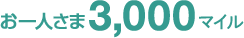 お一人さま 3,000マイル